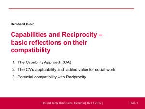Reciprocity and the Capabilities
