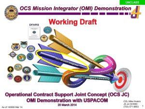 DRAFT OCS JC OMI Demo COL H brief (2) for 20 March