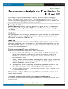 Requirements Analysis and Prioritization for EHR and HIE