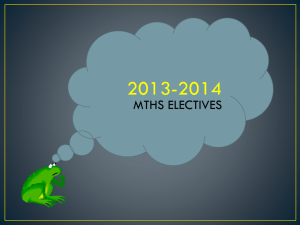 Electives available at MTHS