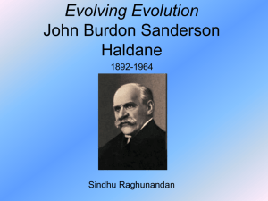 Evolving Evolution JBS Haldane
