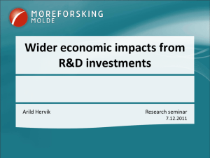 Wider economic impacts from R&D investments