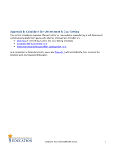 Appendix B: Candidate Self-Assessment & Goal