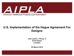 Penny US Implementation of Hague Agreement for Designs (March