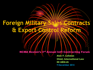 FMS Cont-Export Control Reform — 9Dec15
