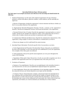 Internship Reflection Paper 304