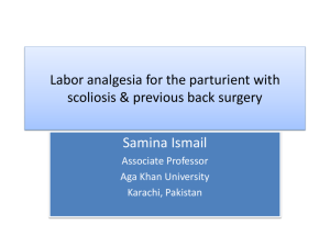 Role of Regional Analgesia in Managing Labour Pain for Parturient