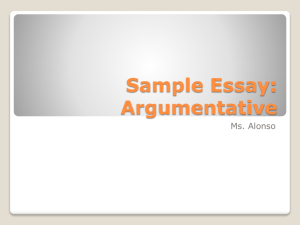sampleargumentative - Mater Academy Lakes High School