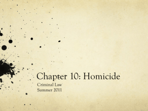 Chapter 10: Homicide
