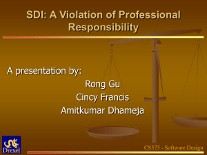 SDI: A Violation of Professional Responsibility