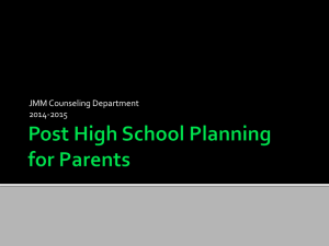 Post High School Planning for Parents