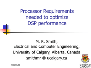 ENCM DSP Processor requirements