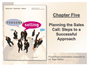 chapter 4. planning the sales call: steps to a successful approach