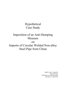 Hypothetical Case Study Imposition of an Anti
