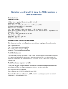 Statistical Learning with R: Using the API Dataset and a Simulated