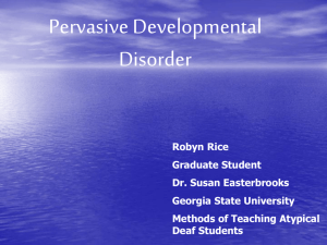 Pervasive Development Disorder