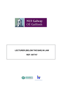 lecturer (btb) in law - National University of Ireland, Galway