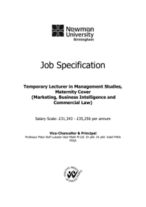 Job Description - Newman University, Birmingham