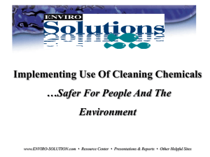 implementing use of cleaning chemicals safer - Enviro