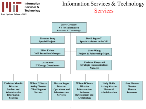 IS&T Org Charts - Information Systems & Technology
