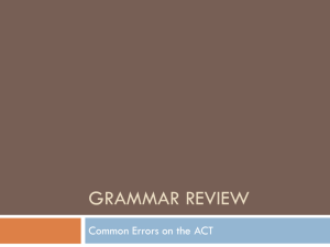 Grammar Review - Carroll County Schools