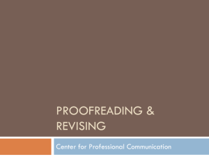 Proofreading - Ohio University College of Business