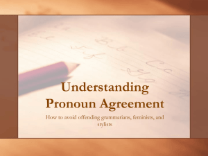 Pronoun Agreement Power Point
