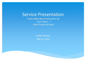 Service Presentation for Junior Year