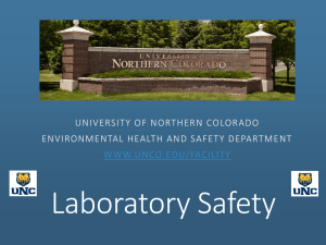 Lab Safety - University of Northern Colorado