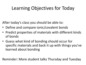 Types of Bonds and Their Effect on Material Properties