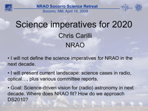 Science imperatives for 2020