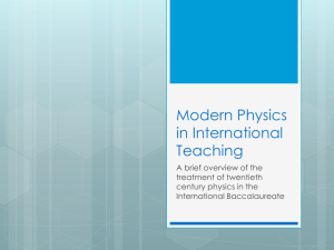 Modern Physics in International Teaching