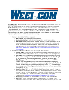 Overall Objective: WEEI.com needs to offer a robust set of content for