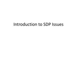 General SDP discussion slides
