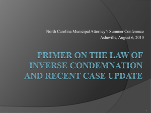 primer on the law of inverse condemnation and recent case update