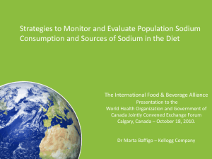 Industry Action on Sodium Reduction: Ongoing Commitments