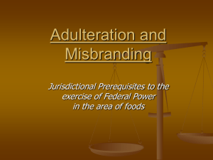 Adulteration and Misbranding