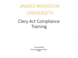 Clery Act Compliance - James Madison University