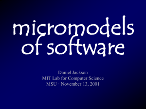 Lightweight & Electric Object Models Daniel Jackson Software