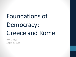 Foundations of Democracy: Greece and Rome