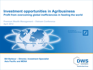 Investment opportunities in Agribusiness