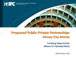 Why a Concession? - Investment in Almaty