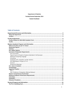 Faculty Assignments - Department of Statistics