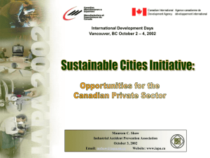 International Development Days Vancouver, BC October 2