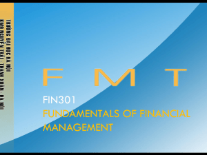 fin301 fundamentals of financial management - FMT-HANU