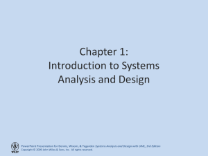 Chapter 1: The Systems Analyst and Information Systems