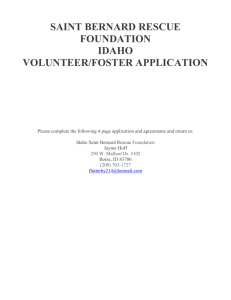 Volunteer/Foster Application for Idaho