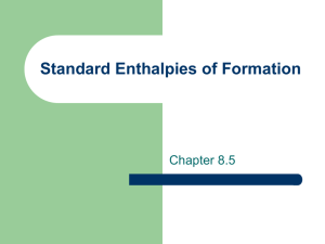 Standard Enthalpies of Formation