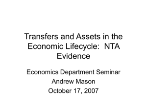 Transfers and Assets in the Economic Lifecycle: NTA Evidence