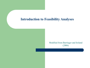 Product/Service Feasibility Analysis Studies